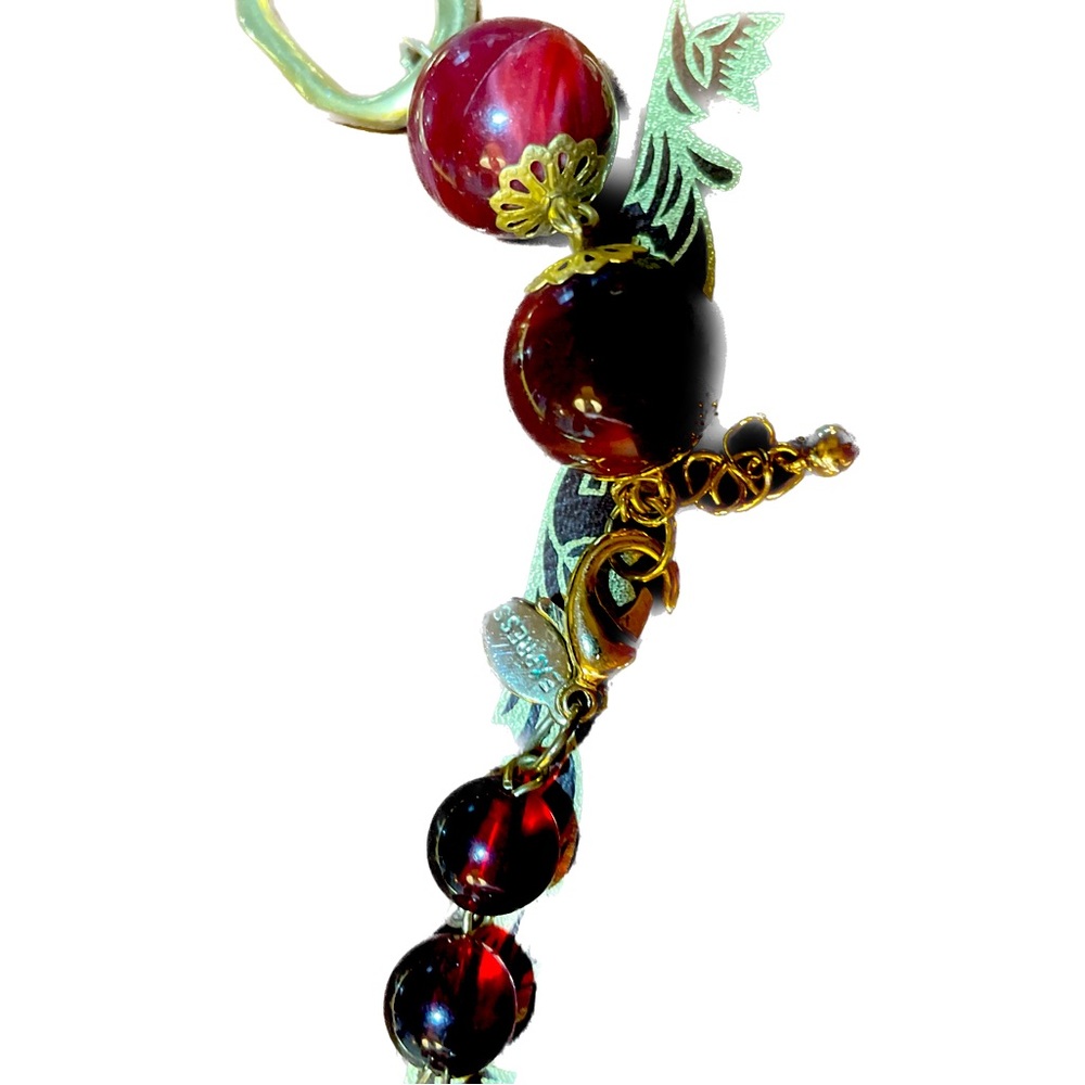 Express Gold Toned Single Strand Ruby Red Beaded … - image 2